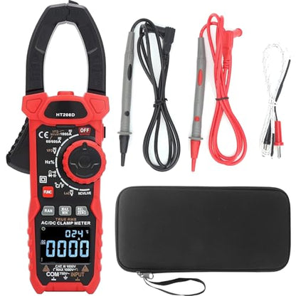 Digital Clamp Meter Multimeter HT208D 6000 Counts AC DC Voltage Current NCV Tester with Frequency Measurement