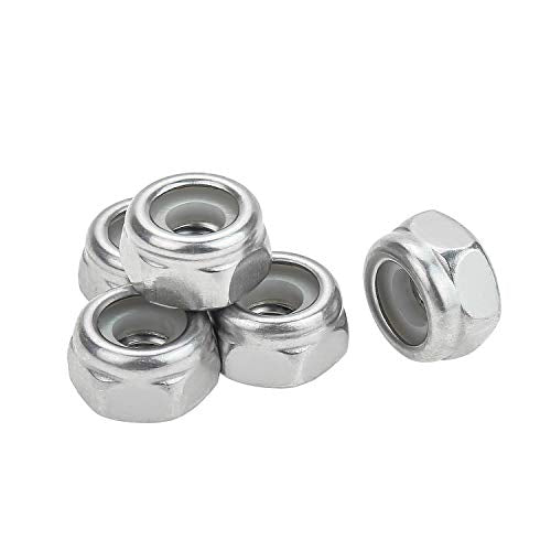120 Pieces 10#-32 Nylon Insert Hex Lock Nuts, 304 Stainless Steel - size: 10-32 (120 pcs)