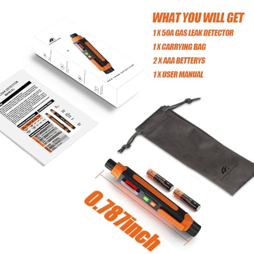 Natural Gas Leak Detector with Audible & Visual Alarm - style: With bag