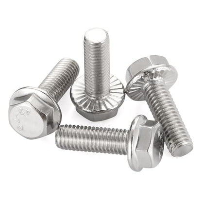 3/8-16 x 1 Flange Hex Head Bolts, Stainless Steel 304, Fully Threaded, 25 PCS - color: Silver, size: 3/8-16 x 1"