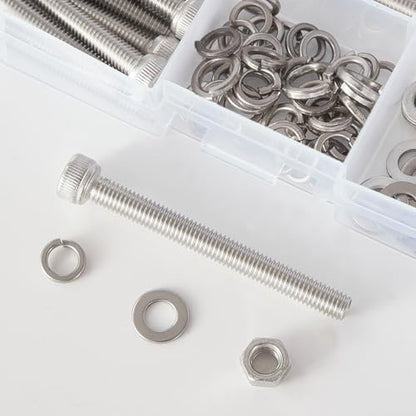 M6 x 30mm 35mm 40mm 45mm 50mm, Hex Socket Head Cap Screws Bolts Washers Nuts Assortment Kit, Stainless Steel 304, Metric Allen Drive, 80 PCS - size: Socket M6x30/35/40/45/50 mm