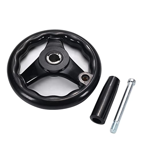 Othmro 3 Spoke Hand Wheel with Revolving Handle Black Round Three Handwheel 16x160mm for Lathe Milling Machine - color: 0.62*6.2
