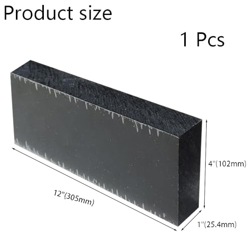 High-Density Polyethylene (HDPE) Plastic Block 1" Thick - 4" x 12" HDPE Plastic Sheet for Machining,Home Improvements,DIY Projects(Black 1 PCS) - color: Black, size: 1" x 4" x 12"