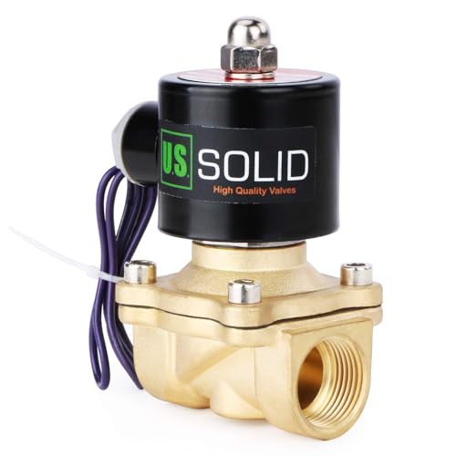 U.S. Solid 3/4 in Brass Electric Solenoid Valve, DC 12 V, Normally Closed, FKM Seal, 7.6 Cv, Semi-Direct, for Air Gas Fuel and Oil, Pack of 20 - size: 3/4 inch(20-pack)