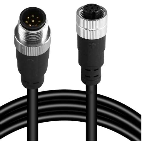 M12 8-Pin Male to Female Connector Cable – Industrial Waterproof Sensor Extension Wire, A-Coded Safe Signal Cord for Automation, Robotics, Machinery - size: 1m, style: 8pin Male to Female