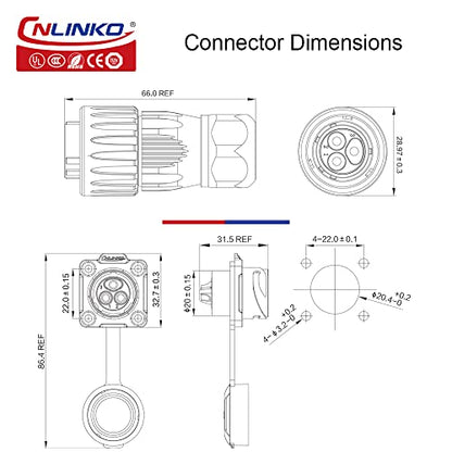 CNLINKO DH Series M20 Waterproof Connector 2/3/4/5/7/9/12 Pin Bayonet Connecting Type Metal Shell Soldering Cable Landscape Light Female Plug Male Socket IP67 Waterproof connectors (2pin) - style: 2pin