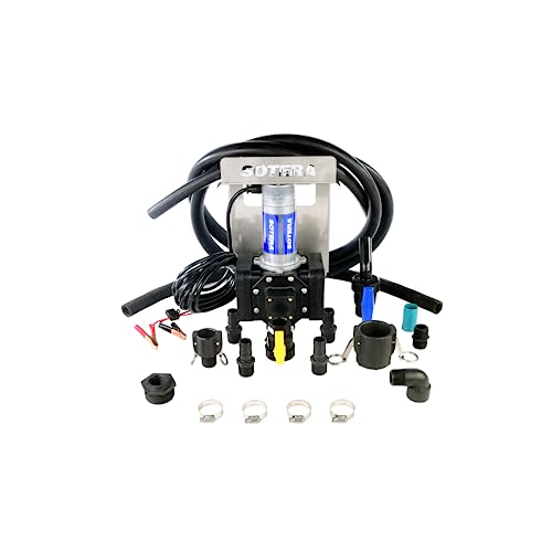 Fill-Rite SS425B 12V DC Chemical Transfer Pump Bundle with IBC Mount, Hose, & Suction Pipe - Heavy Duty Viscous Fluid Transfer Pump - Supports Continuous Usage, Dry Runs & Quiet Operation - style: 12V Tote Mount