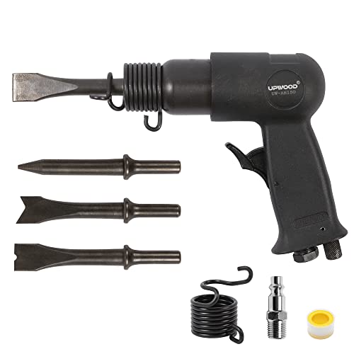 UW-AH150 Short Barrel Air Hammer Kit with Quick Change Retainer and 4 Chisels, 1-5/8 Inch Stroke, 4500 BPM, Light weight - style: UW-AH150 Short Barrel