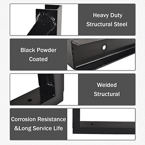 2 PCS 18 x 18 Inch Black Welded Structural Steel Mounting Brackets - size: 18"x18" Welded-2PCS