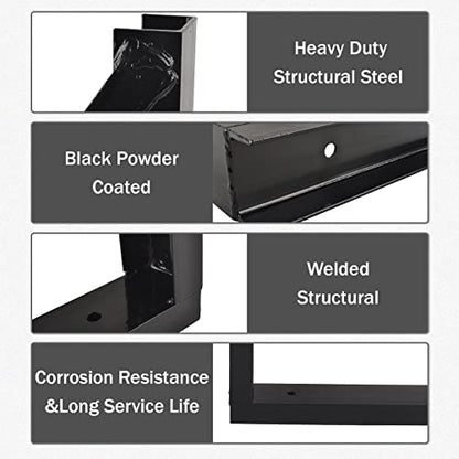 2 PCS 18 x 18 Inch Black Welded Structural Steel Mounting Brackets - size: 18"x18" Welded-2PCS