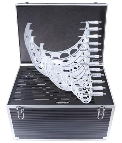Accusize Industrial Tools 0-300 mm Metric 12 Pc Precision Outside Micrometer Set, Carbide Tipped, Eg00-1300 - size: 0-300mm 12 pc/set