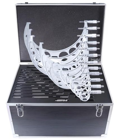 Accusize Industrial Tools 0-300 mm Metric 12 Pc Precision Outside Micrometer Set, Carbide Tipped, Eg00-1300 - size: 0-300mm 12 pc/set