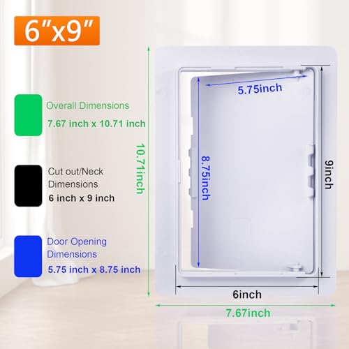 Suteck Plastic Access Panel for Drywall & Ceiling 6 x 9 Inch - size: 6 x 9 inch