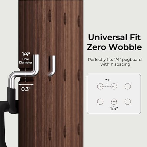 INCLY 24 Pack 1/4" Pegboard Drill Holder Tool Utility Hooks - size: 24 Pack