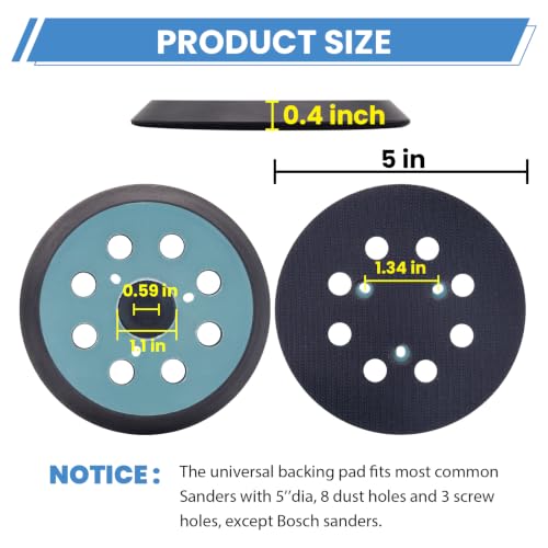 2 Pack 5 Inch Sander Pad, 3 Screw Holes Compatible with Makita & DeWalt - color: 2 Pack