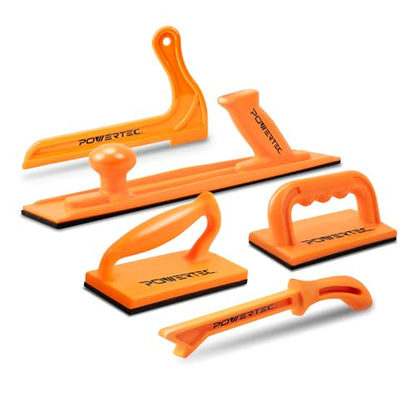 POWERTEC Push Block and Push Stick Set Fits Table Saws, Router Tables, Band Saws & Jointers, Dual Ergonomic Handles w/Max Grip, Wood Pusher Reduces Kickback & Increases Safety. 5PK (71009V) - style: Push Block and Push Stick Set