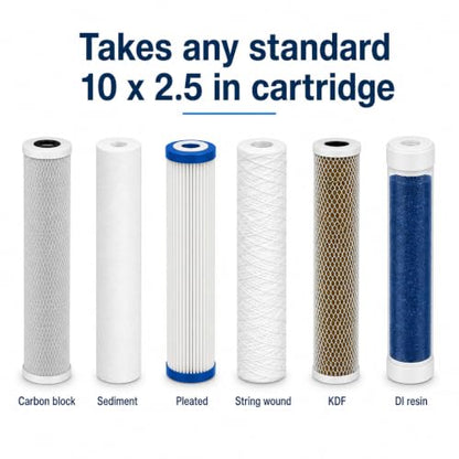 CFS Water Filter Housing Kit, 10 x 2.5 in, 1/2 in NPT, Carbon Block - size: 10 x 2.5 in, 1/2 in NPT