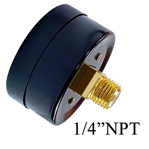 Beduan Air Pressure Gauge for Air Compressor 2" Dial Center Back Mount, 1/4" NPT,0-160 Psi - size: 1/4" NPT, style: 160 Psi