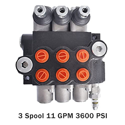 findmall 3 Spool Hydraulic Directional Control Valve 11GPM 3600PSI - size: 11 GPM, style: 3 Spool