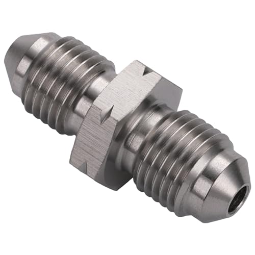 3AN Male to M10x1.0 Male Stainless Steel Brake Clutch Fuel Oil Fitting Adapter Coupler - size: 3AN to M10x1.0