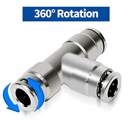 Brass 1/4" 3 Way Union Tee Push to Connect tee and Air Fittings