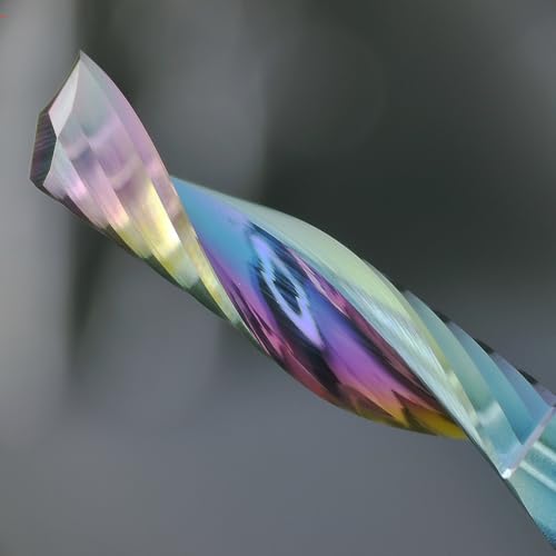 Tools Solid Carbide CNC Spiral Single Flute End Mill - for Acrylic Plate Aluminum, Wood, Plastic, Brass, Copper Cutting - 1/8 Diameter 1/4" Shank 2" Length,1 Flute (1/8-1/2-2 1/4 2PCS) - size: 1/8-1/2-2 1/4 2PCS