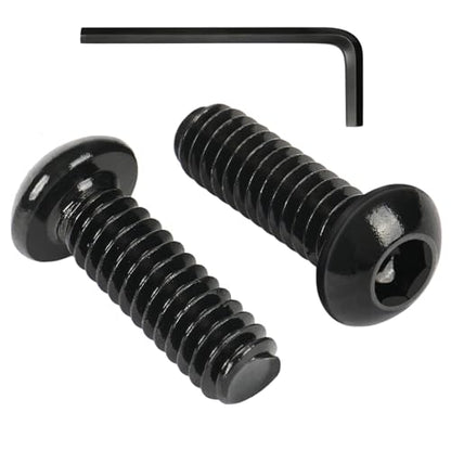 VGBUY 65Pcs 1/4-20 x 5/8" Button Head Socket Cap Bolts Screws,304 Stainless Steel 18-8,Black Zinc Plating,Fully Threaded,with Spanner Allen Hex Drive, for Furniture,Water Pump,Light Fixture(VG10303) - color: Black, size: 1/4-20 x 5/8"