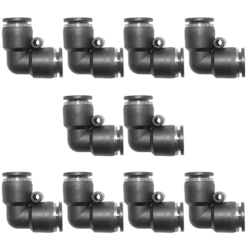 Pneumatic Elbow Push to Connect Air Fittings 1/2" Tube OD PV-1/2 (Pack of 10) - size: 1/2" OD, style: Elbow