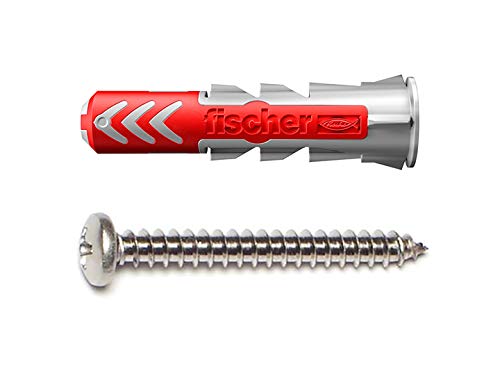 fischer DuoPower Universal Wall Anchors for Fastenings in Concrete, Brick, Drywall and Wood, (100, Old, 3/16" x 1") (50, 1/4" x 1 3/16", Old Version) - size: 1/4" x 1 3/16"