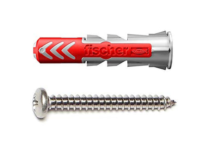fischer DuoPower Universal Wall Anchors for Fastenings in Concrete, Brick, Drywall and Wood, (100, Old, 3/16" x 1") (50, 1/4" x 1 3/16", Old Version) - size: 1/4" x 1 3/16"