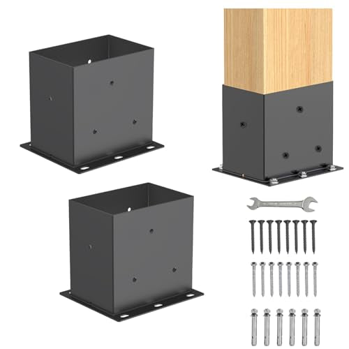 2 Pcs 4"x 6" Post Base Brackets(Acturl Fit 3.6"x5.6") Post - size: 4"x 6", style: 2 Pcs