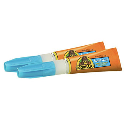 Gorilla Super Glue, Two 3 Gram Tubes, Clear, (Pack of 8) - size: 8 - Pack