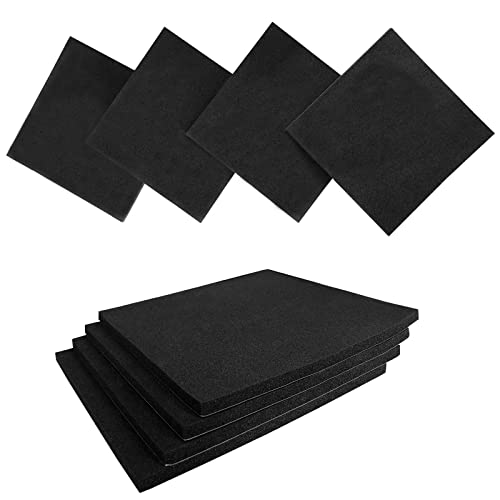8Pcs Black Adhesive Foam Pads Closed Cell Foam Sheets 1/8" Thick X 4" X 4" - size: 4in X 4in X 1/8in