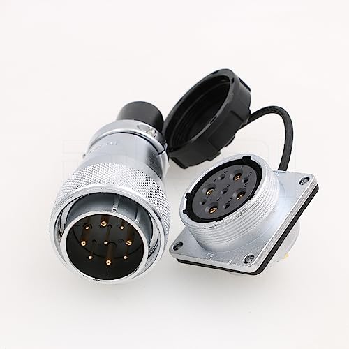 WEIPU WS20 9-Pin Metal Aviation Bulkhead Connector Automotive Electrical Square Flange Panel Mount Plug Socket for Lighting，LED Display - size: 9 Pin 5A