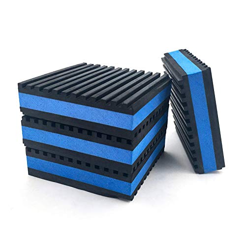 LBG Products Rubber Anti-Vibration Isolator Pads,Heavy Duty Blue EVA Pad for Air Conditioner,Compressors,HVAC,Treadmills etc(4'' X 4'' X 7/8") - size: 4'' X 4'' X 7/8"