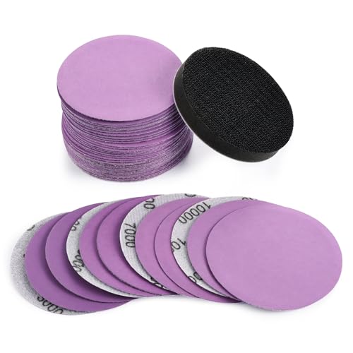 3 Inch Sanding Disc, Drill Sanding Attachment, Wet Dry Hook and Loop Sandpaper Assortment 3000 to 10000 Grits, Sand Paper for Wood, Metal, Automotive, with Interface Pad - style: Assorted grits 3000-10000