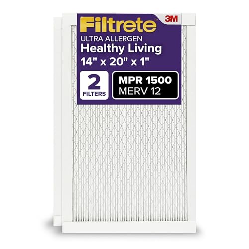 Filtrete 14x20x1 Air Filter, MERV 12, MPR 1500, 2 HVAC Filters - size: 14x20x1