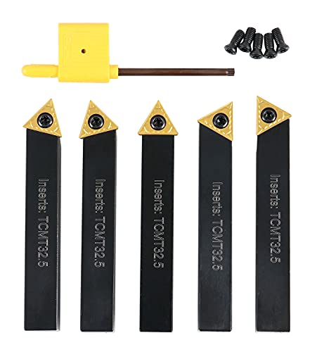 Accusize Industrial Tools 1/2'' 5 Pc Indexable Turning Tool Set, 2380-5082 - size: 1/2 in