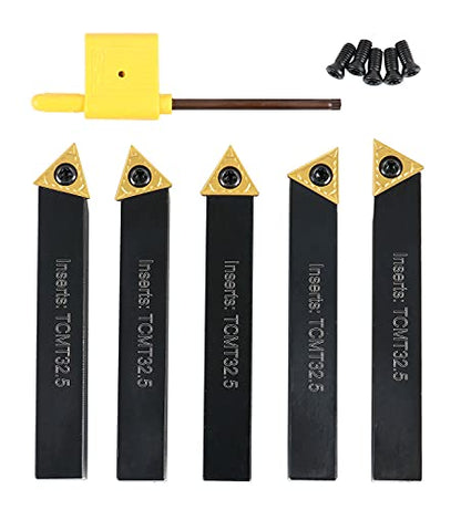 Accusize Industrial Tools 1/2'' 5 Pc Indexable Turning Tool Set, 2380-5082 - size: 1/2 in