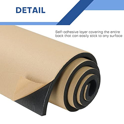MYFULLY Sponge Neoprene Roll with Adhesive (1/2" T x 12" W x 54" L) - size: 1/2" Thick x12" Wide x 54" Long
