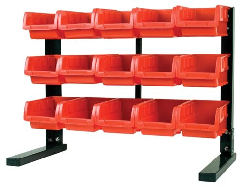 MaxWorks 80695 Bench/Table Top 15-Bin Parts Rack (Pack of 3) - size: 15 Bin / Pack of 3
