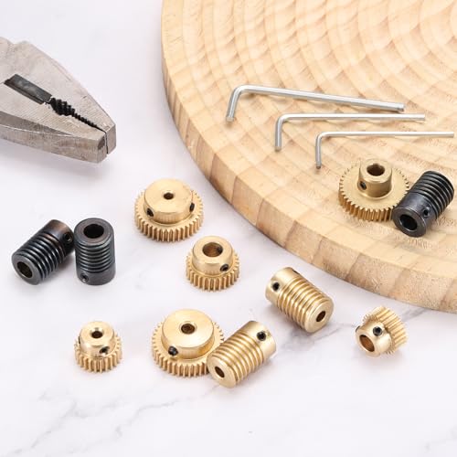 uxcell Worm Gear Set 40T 0.5 Module 1:40 Reduction Rate - size: Gear-6mm, Rod-4mm Bore, style: 0.5M-40T