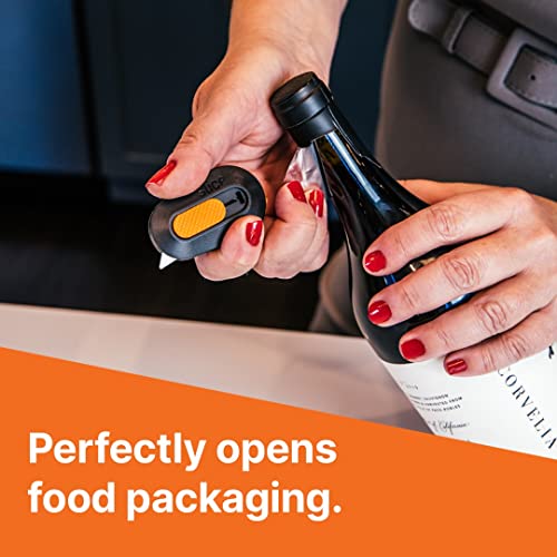 Slice Mini Box Cutter, Manual Retracting, Safe Ceramic Box Cutter Lasting 11x Longer than Metal, Keychain Box Opener, 1 Pack - color: Blade Locks in, size: 1 Pack