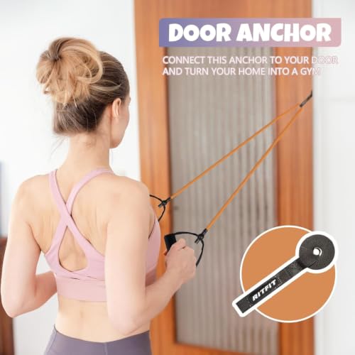 RitFit Single Resistance Bands with Handles Door Anchor for Home Gym - size: 20-25lbs