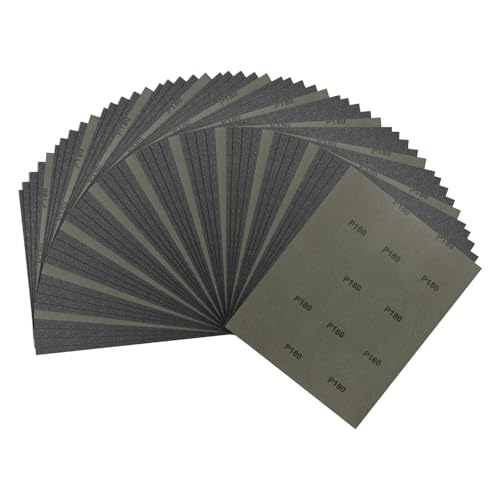 50Pcs Sand Paper 9x11Inch 180Grit Silicon Carbide Sandpaper Sheets - size: 180 Grits