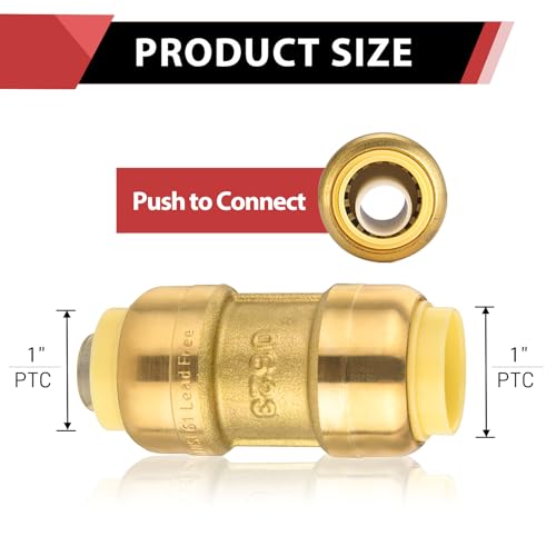 1piece EFIELD 1 Inch Straight Coupling Push-Fit Fitting - size: 1 Inch(P1), style: Straight Coupling