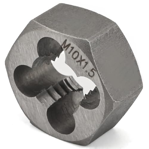 Utoolmart Hex Rethreading Die, M10 x 1.5 Pitch, Carbon Steel Thread Die, Hex Rethreading Die Machine Thread Die, Hexagon Taper Pipe Die - size: M10×1.5 Fine Teeth
