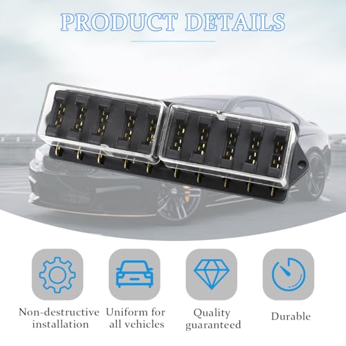 10-Way Covered Standard Blade Fuse Distribution Block - size: 10P