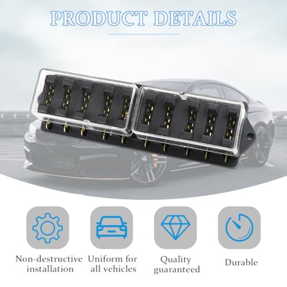 10-Way Covered Standard Blade Fuse Distribution Block - size: 10P