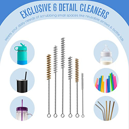 Bottle Brushes Water Bottle Cleaner Brush Set, Hydroflask Cleaning Kit 9 Pk